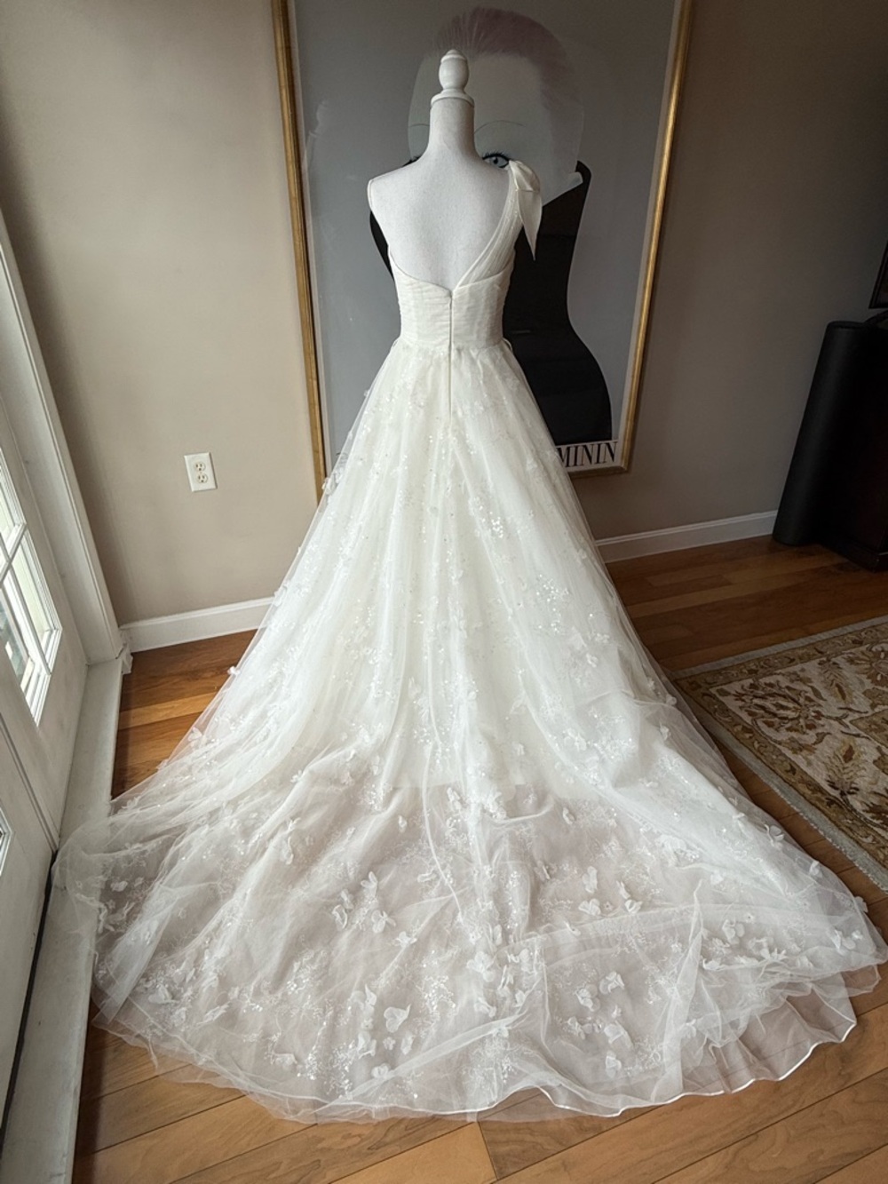 White by Vera Wang Layered Tulle One Shoulder A-Line Wedding Dress - Picture 8 of 17